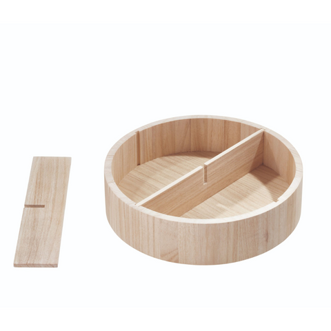 HOME EDIT - Drehteller Lazy Susan WOOD mit Fächern - 30.5x9cm