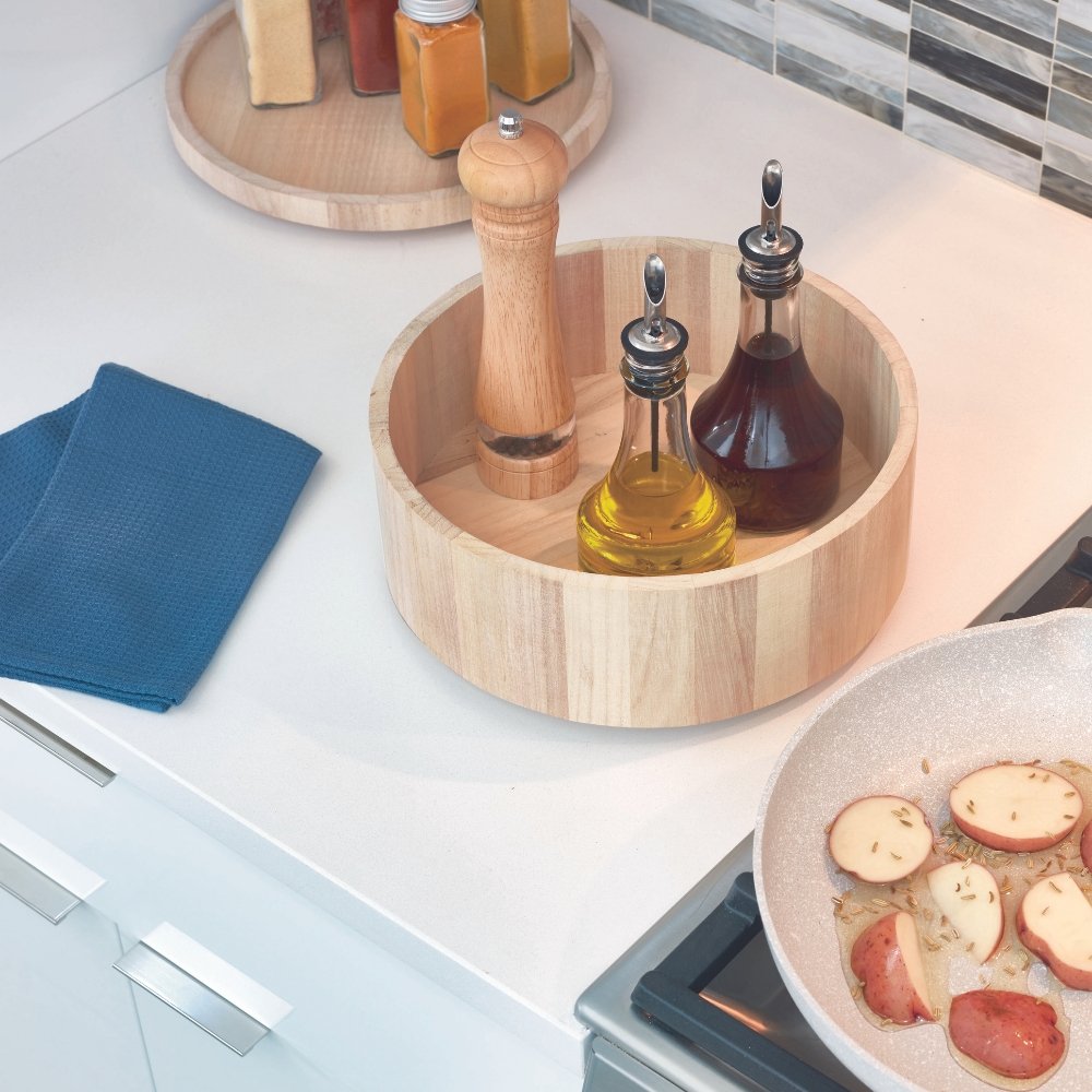 iDesign ECO - Drehteller Lazy Susan WOOD - 26.7x3cm - BINS AND BOXES